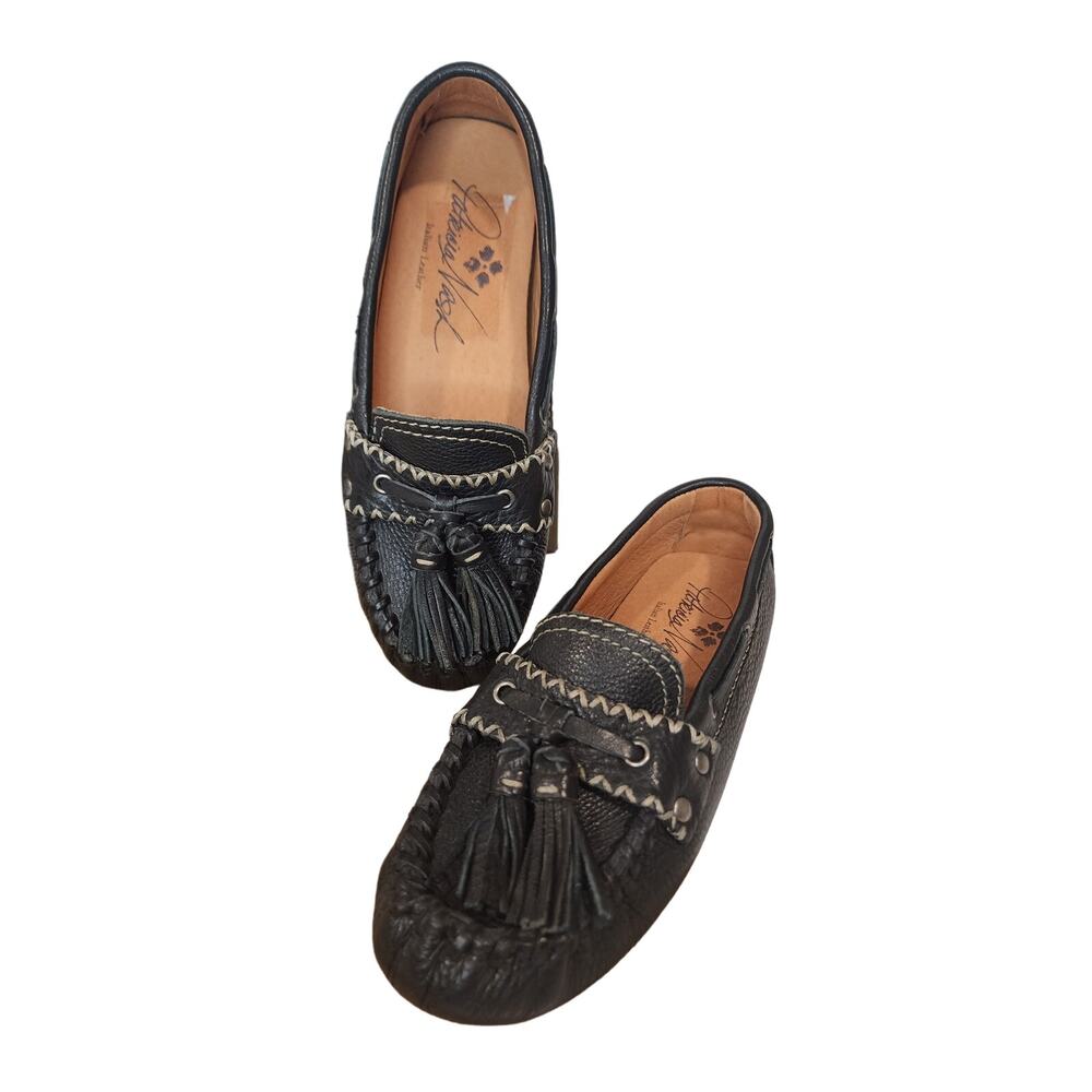 Patricia Nash Black Leather Tassel Moccasins Size 6 NEW Boho Western - Picture 3 of 8